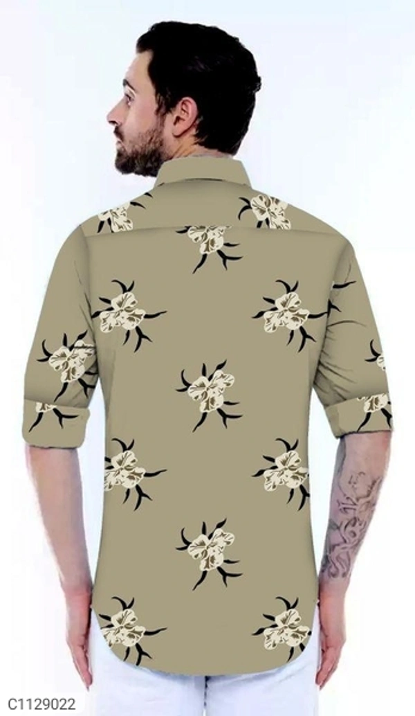  Satin Silk Printed Slim Fit Shirt (SC1129022)  - XL , Sidhu Collection 