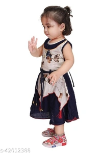 Agile Trendy Girls Frocks (SCS42012388)  - Red, 3 - 4 Years , Sidhu Collection 