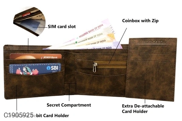 Men's Latest Artificial Leather Wallet (SC1905926)  - Sidhu Collection 
