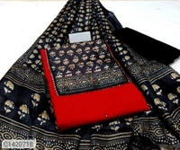 Fancy  Mirror And Hand Made Cotton Slub  Women Dress Material/Suit (SC1420719)  - Green, Sidhu Collection 