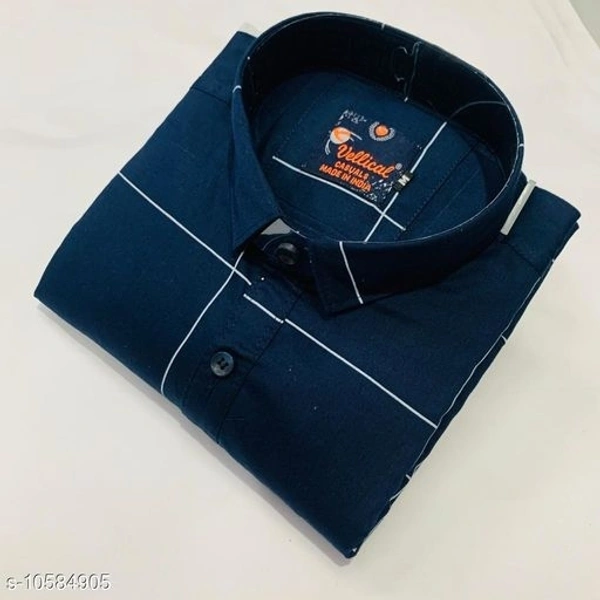 VELLICAL PREMIUM CHECKS PRINTED SHIRTS (SCS10584900)  - Blue , L, Sidhu Collection 