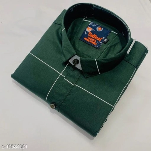 VELLICAL PREMIUM CHECKS PRINTED SHIRTS (SCS10584900)  - Green , M, Sidhu Collection 