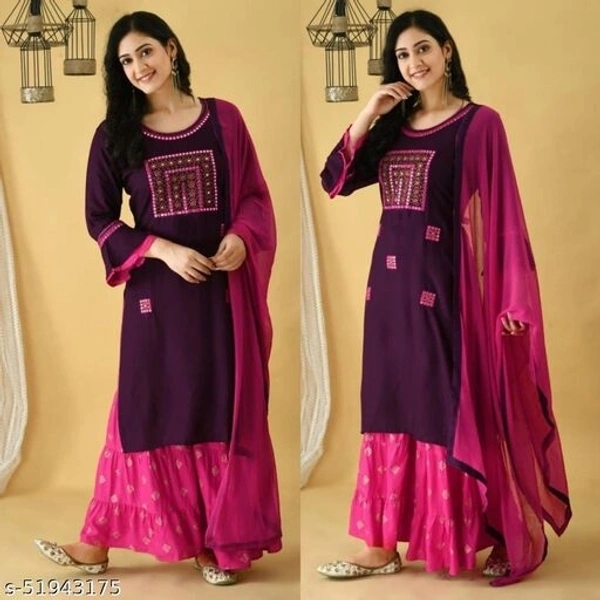 Aakarsha Refined Women Dupatta Sets (SCS51943178)  - Red, L, Sidhu Collection 
