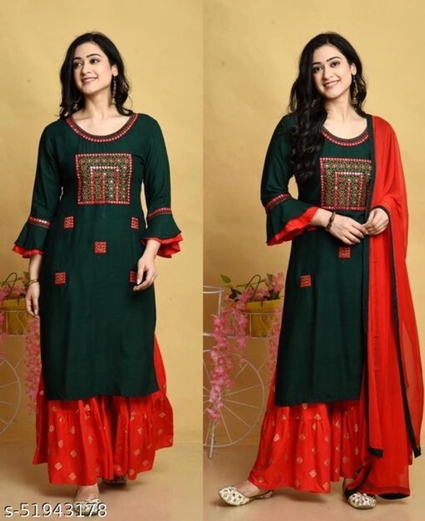 Aakarsha Refined Women Dupatta Sets (SCS51943178)  - Red, XL , Sidhu Collection 