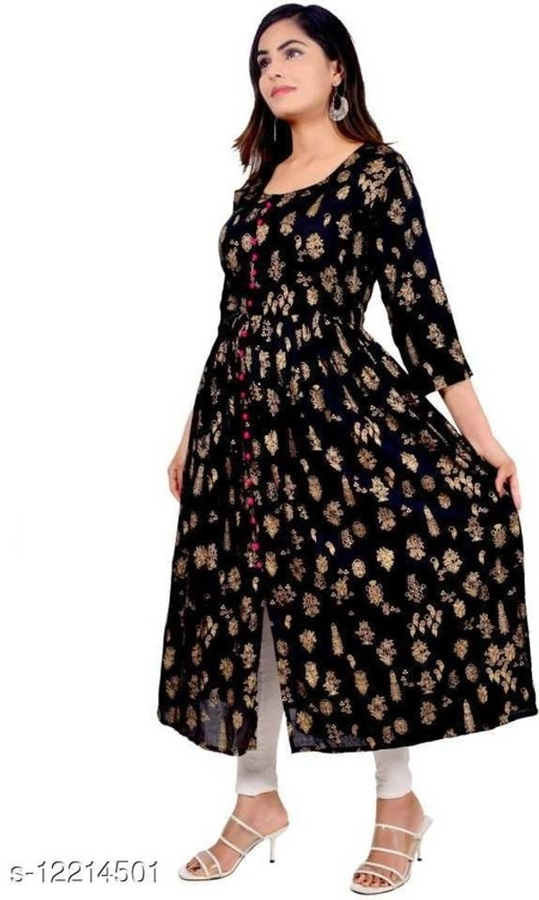 Women's Printed Rayon Anarkali  Kurti (SCS12214501)  - XL , Sidhu Collection 
