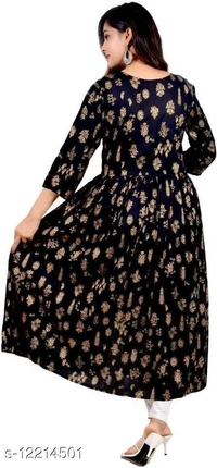 Women's Printed Rayon Anarkali  Kurti (SCS12214501)  - XXL , Sidhu Collection 