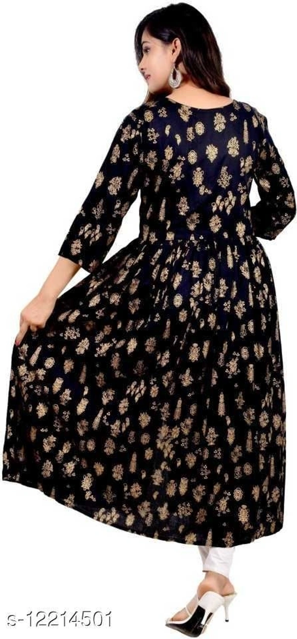 Women's Printed Rayon Anarkali  Kurti (SCS12214501)  - XXL , Sidhu Collection 