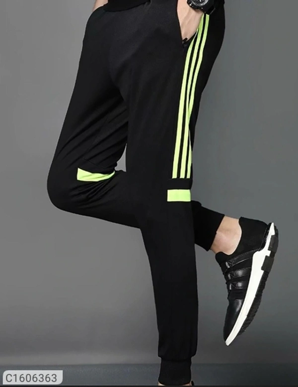 Poly Knit Solid With Side Stripes Slim Fit Jogger (SC1606364)  - L, Sidhu Collection 