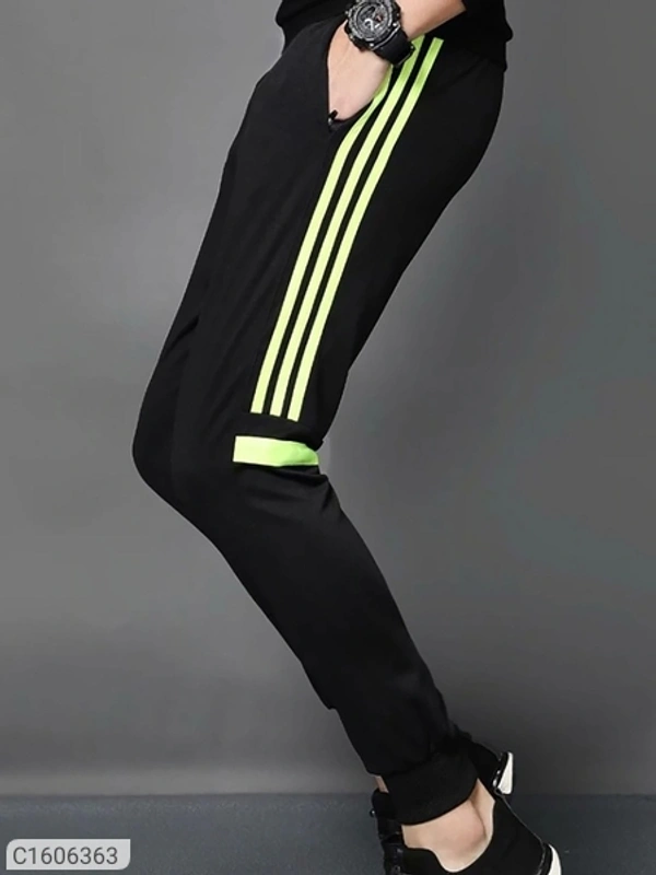 Poly Knit Solid With Side Stripes Slim Fit Jogger (SC1606364)  - XXL , Sidhu Collection 