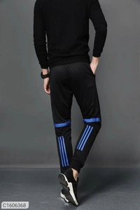 Poly Knit Solid With Side Stripes Slim Fit Jogger (SC1606364)  - XL , Sidhu Collection 