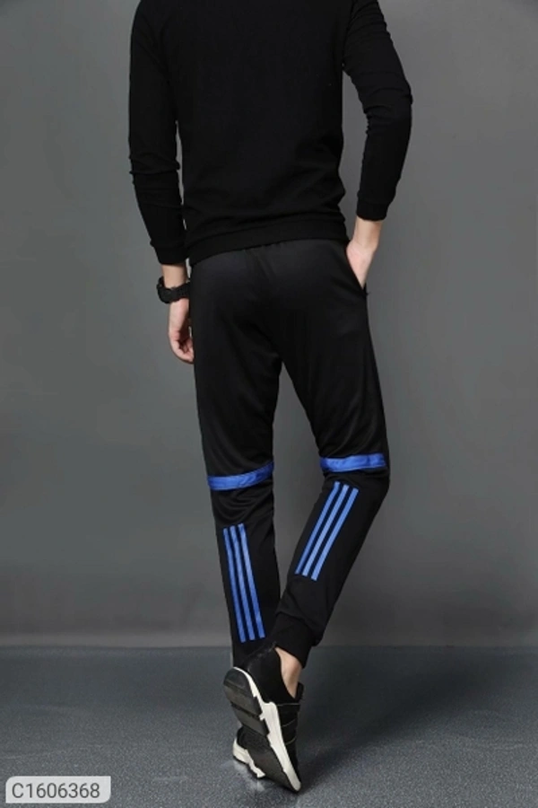 Poly Knit Solid With Side Stripes Slim Fit Jogger (SC1606364)  - XL , Sidhu Collection 