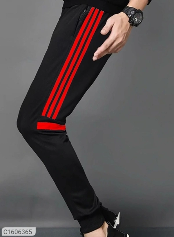 Poly Knit Solid With Side Stripes Slim Fit Jogger (SC1606364)  - S, Sidhu Collection 