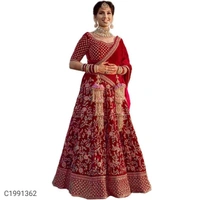 Delightful Embroidered Velvet Lehengas (SC1991362)  - Violet , Sidhu Collection 