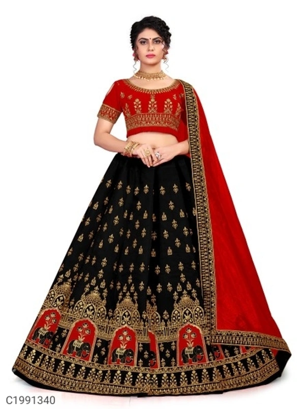 Fantastic Embroidered Velvet Lehengas (SC1991342)  - Black , Sidhu Collection 