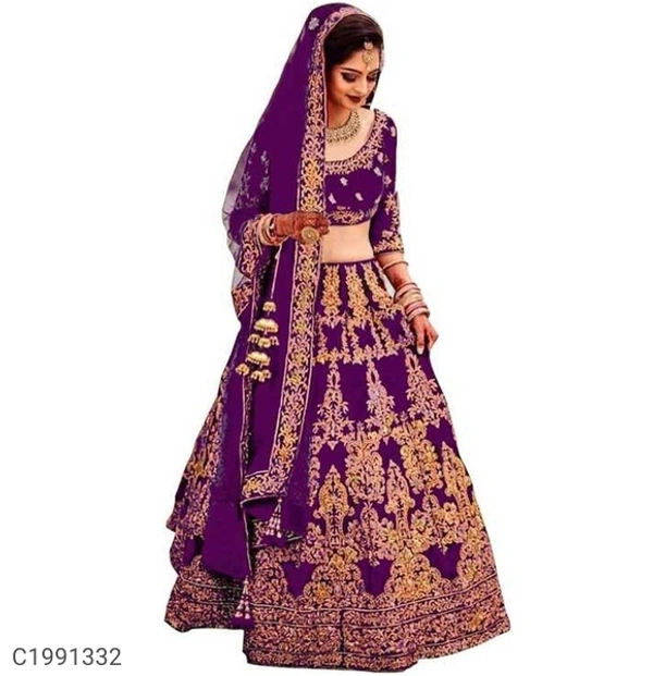  Glamorous Embroidered Velvet Lehengas (SC1991328)  - Red, Sidhu Collection 