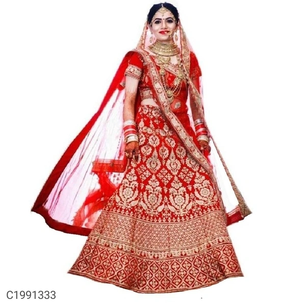 Pretty Embroidered Velvet Lehengas (SC1991334)  - Sidhu Collection , Red Design 1
