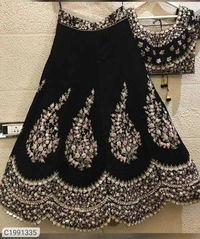 Pretty Embroidered Velvet Lehengas (SC1991334)  - Sidhu Collection , Red Design 1