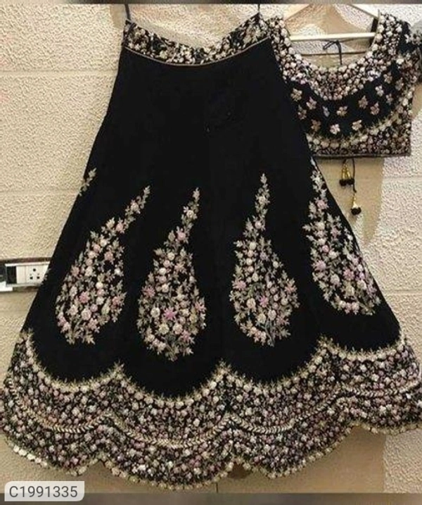 Pretty Embroidered Velvet Lehengas (SC1991334)  - Sidhu Collection , Red Design 1