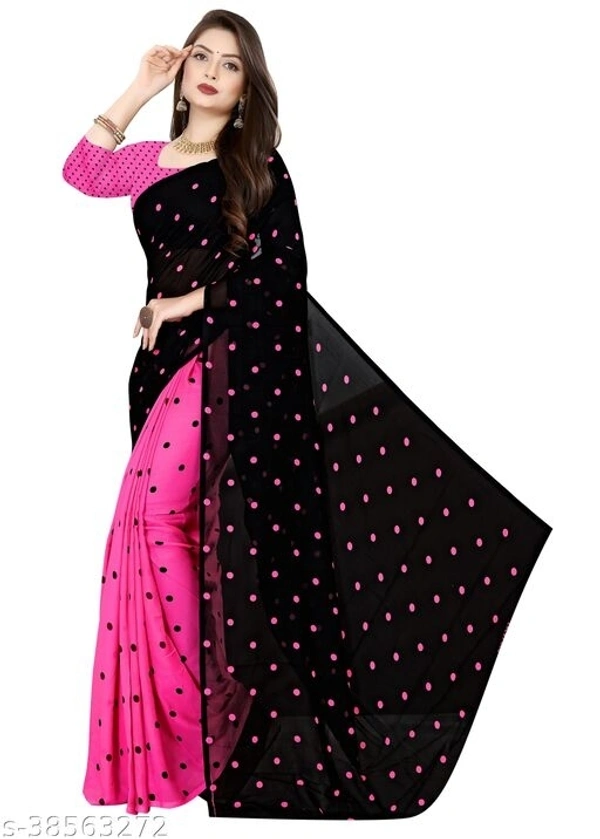 Printed, Daily wear, Georgette Saree with unstitched blouse piece (SCS38563273)  - Pink , Sidhu Collection 