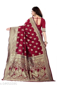 gulab Maroon Saree (SCS54603580)  - Maroon, Sidhu Collection 