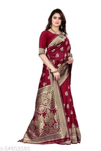 gulab Maroon Saree (SCS54603580)  - Maroon, Sidhu Collection 