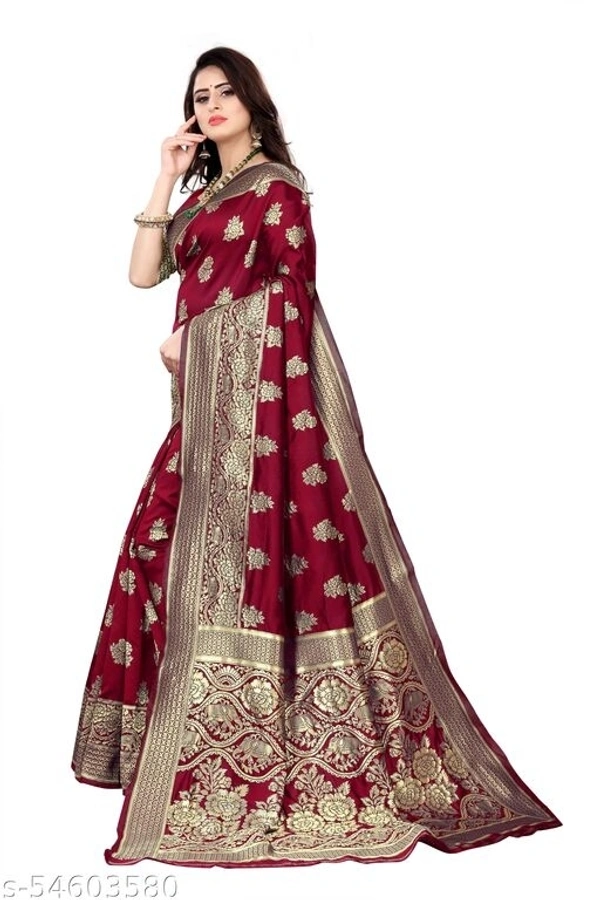 gulab Maroon Saree (SCS54603580)  - Maroon, Sidhu Collection 