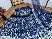 Latest Embroidered Chain Work Lehenga (Wedding Collection) (SC1955832)  - Blue , Sidhu Collection 