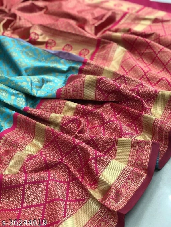 Beautiful Designer Kanjeevaram silk Saree (SCS36244619)  - Turquoise Blue , Sidhu Collection 
