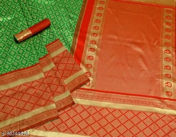 Beautiful Designer Kanjeevaram silk Saree (SCS36244619)  - Green , Sidhu Collection 