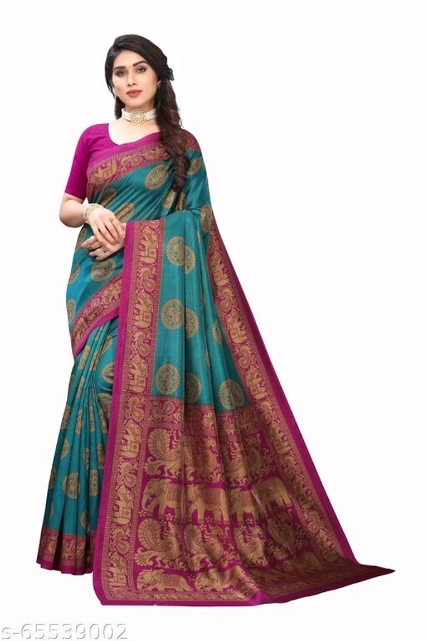 women silk saree (SCS65539002)  - Green , Sidhu Collection 