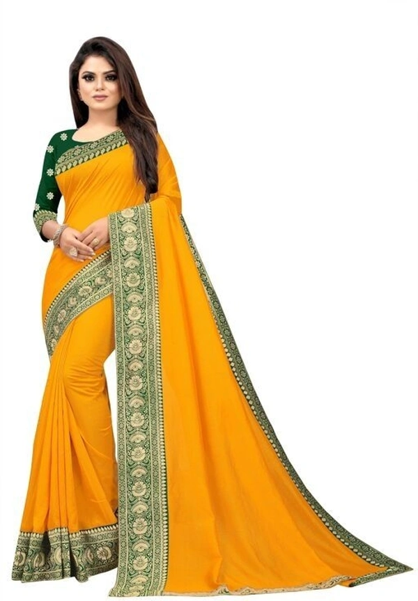 SILK SAREE (SCS56543931)  - Yellow , Sidhu Collection 
