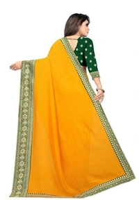 SILK SAREE (SCS56543931)  - Yellow , Sidhu Collection 