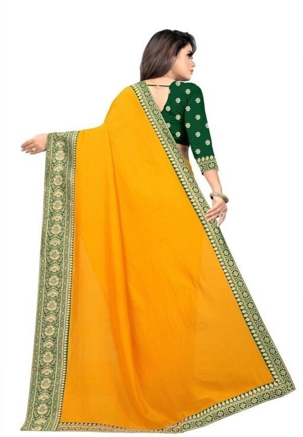 SILK SAREE (SCS56543931)  - Yellow , Sidhu Collection 