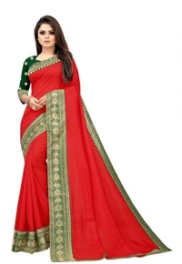 SILK SAREE (SCS56543931)  - Yellow , Sidhu Collection 