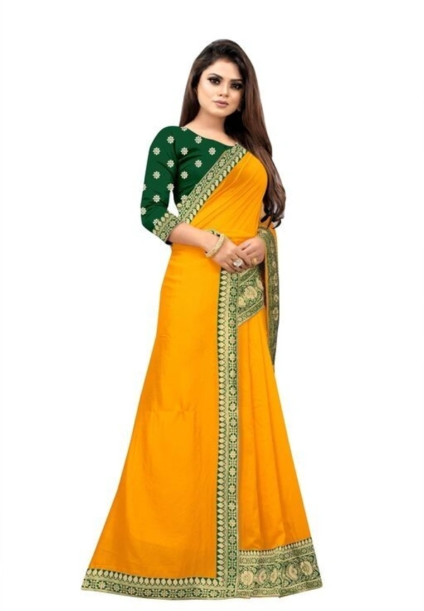 SILK SAREE (SCS56543931)  - Yellow , Sidhu Collection 