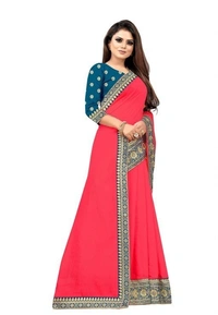 SILK SAREE (SCS56543931)  - Pink , Sidhu Collection 