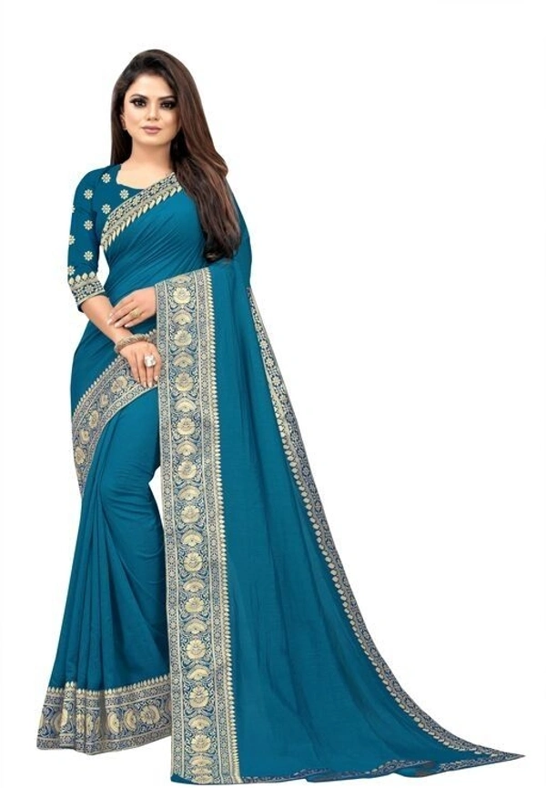 SILK SAREE (SCS56543931)  - Blue , Sidhu Collection 