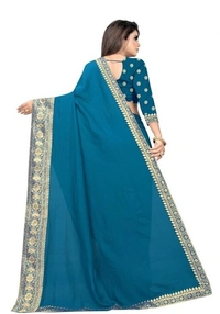 SILK SAREE (SCS56543931)  - Blue , Sidhu Collection 