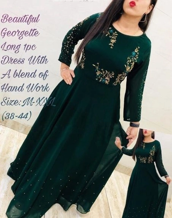  Attractive Embroidered Georgette Floor Length Gowns (SC1894201)  - XXL , Sidhu Collection 
