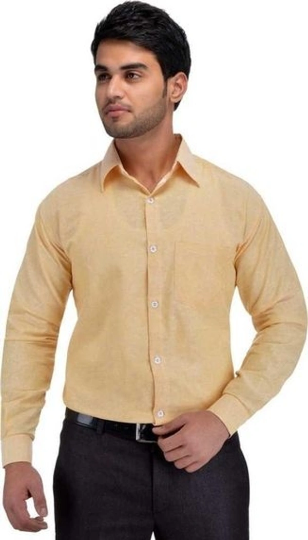  Khadi Solid Full Sleeves Regular Fit Formal Plus Size Shirt (SC1686637)  - 3XL , Sidhu Collection 
