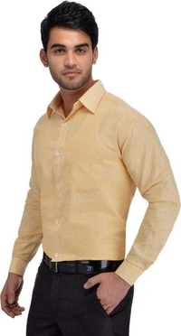  Khadi Solid Full Sleeves Regular Fit Formal Plus Size Shirt (SC1686637)  - 3XL , Sidhu Collection 