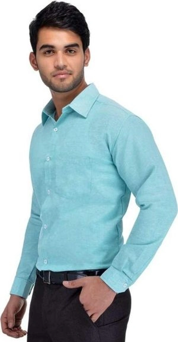 Khadi Solid Full Sleeves Regular Fit Formal Plus Size Shirt (SC1686637)  - XL , Sidhu Collection 
