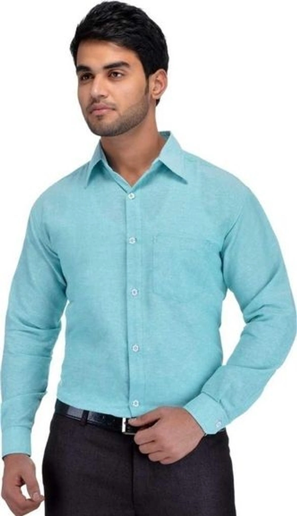  Khadi Solid Full Sleeves Regular Fit Formal Plus Size Shirt (SC1686637)  - XL , Sidhu Collection 