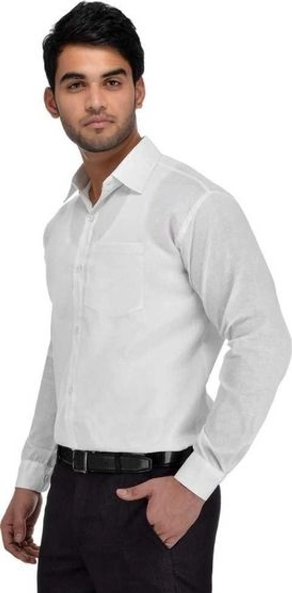  Khadi Solid Full Sleeves Regular Fit Formal Plus Size Shirt (SC1686637)  - M, Sidhu Collection 
