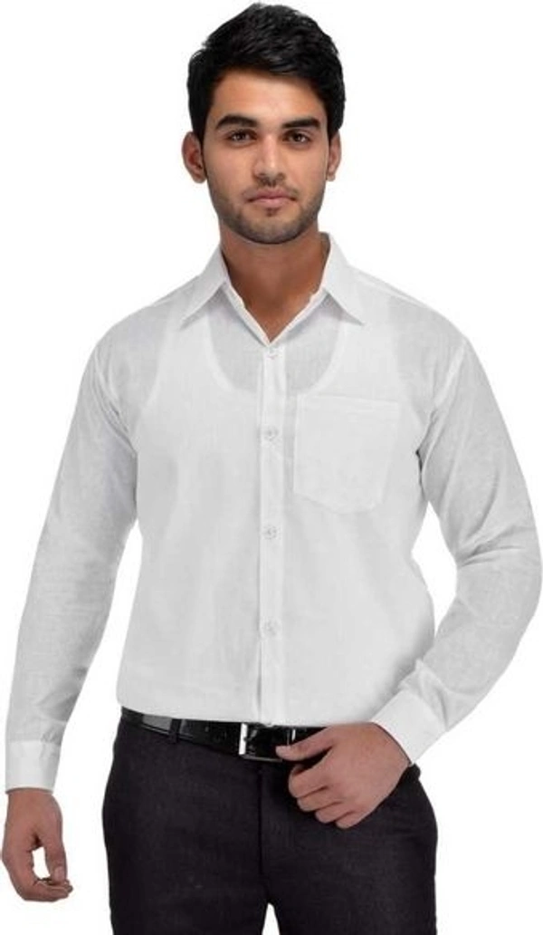  Khadi Solid Full Sleeves Regular Fit Formal Plus Size Shirt (SC1686637)  - 3XL , Sidhu Collection 