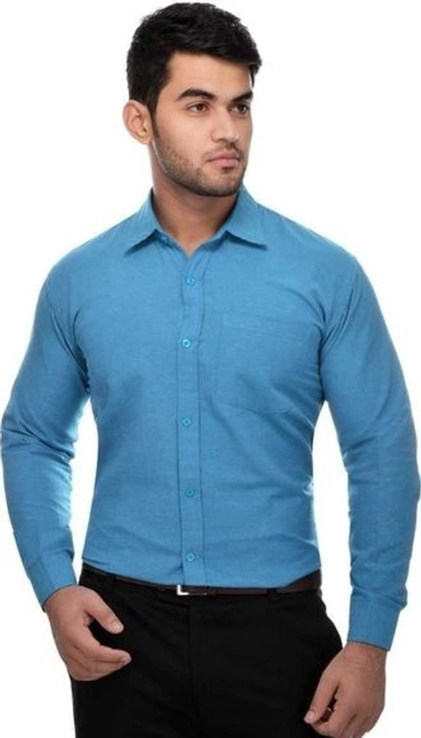  Khadi Solid Full Sleeves Regular Fit Formal Plus Size Shirt (SC1686637)  - L, Sidhu Collection 