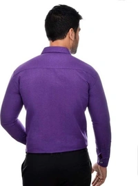  Khadi Solid Full Sleeves Regular Fit Formal Plus Size Shirt (SC1686637)  - L, Sidhu Collection 