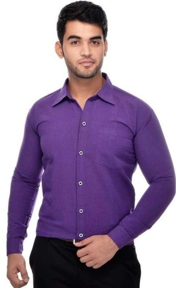  Khadi Solid Full Sleeves Regular Fit Formal Plus Size Shirt (SC1686637)  - 3XL , Sidhu Collection 