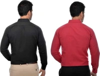Khadi Solid Full Sleeves Regular Fit Formal Plus Size Shirts (Pack Of 2) (SC1686699)  - 3XL , Sidhu Collection 