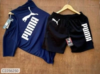 Cotton Printed Regular Fit Half Sleeves Tracksuits Combo - 5 - Black Navy Blue Red White Yellow, L, Sidhu Collection